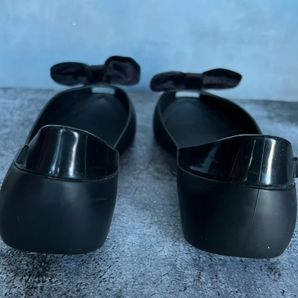 Melissa Black Flats with Bow - Picture 6 of 10